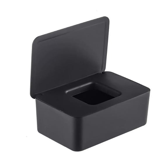 Blarkrus Tissue Box Flip Top Desktop Kitchen, Portable and Sealed Storage, for Home Office Desk Setup and Daily Use, Black, 1pcs