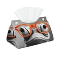 thumbnail image 1 of Tissue Box Cover, Frog With Geeky Glasses Rectangular Leather Tissue Holder - Tissue Case Facial Paper Organizer for Bathroom, Vanity Countertop, Tabletop, Car, Napkin, 1 of 6