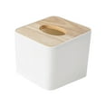 thumbnail image 1 of Tissue Box Cover Gloves Box Holder Wood Decorative Trapezoid Tissue Box Holder for Storage on Bathroom Vanity, Countertop, Bedroom Dresser (Mini(4.3 x 4.3 x 3.7)), 1 of 5
