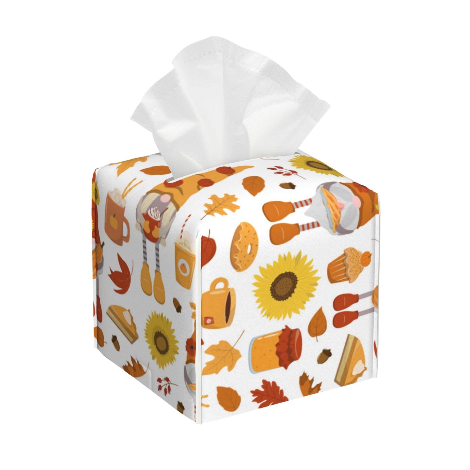 Tissue Box Cover Gnomes Autumn Harvest Tissues Boxes Holder Organizer ...