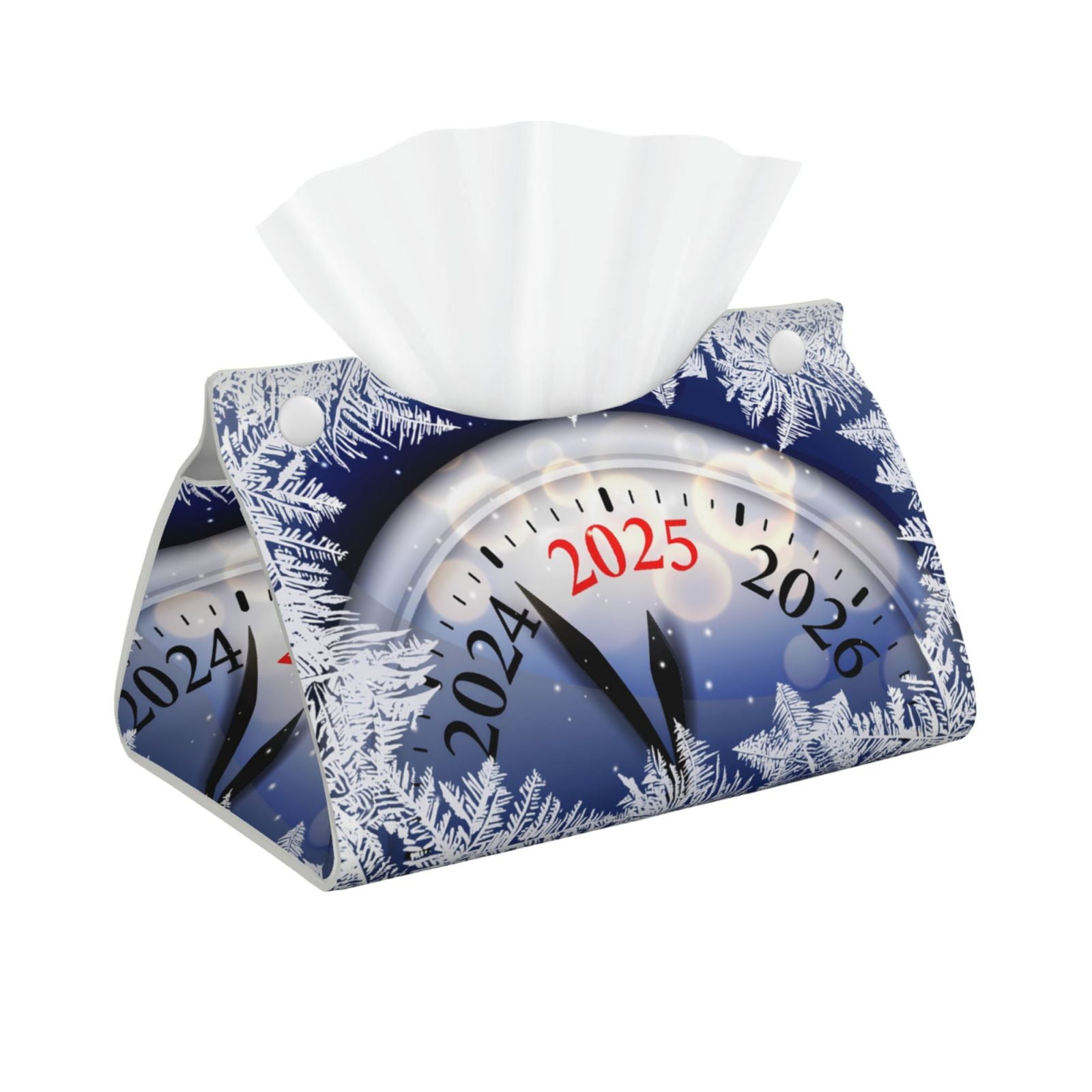 Tissue Box Cover, Gold Glitter Shining In Light With 2025 Rectangular