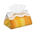 thumbnail image 1 of Tissue Box Cover, Golden Beer Rectangular Leather Tissue Holder - Tissue Case Facial Paper Organizer for Bathroom, Vanity Countertop, Tabletop, Car, Napkin, 1 of 6