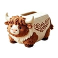 thumbnail image 1 of Tissue Box Cover,Highland‑Cow‑Shaped Top‑Cutout Tissue Opening for Living‑Room Tabletop Bedroom, 1 of 6
