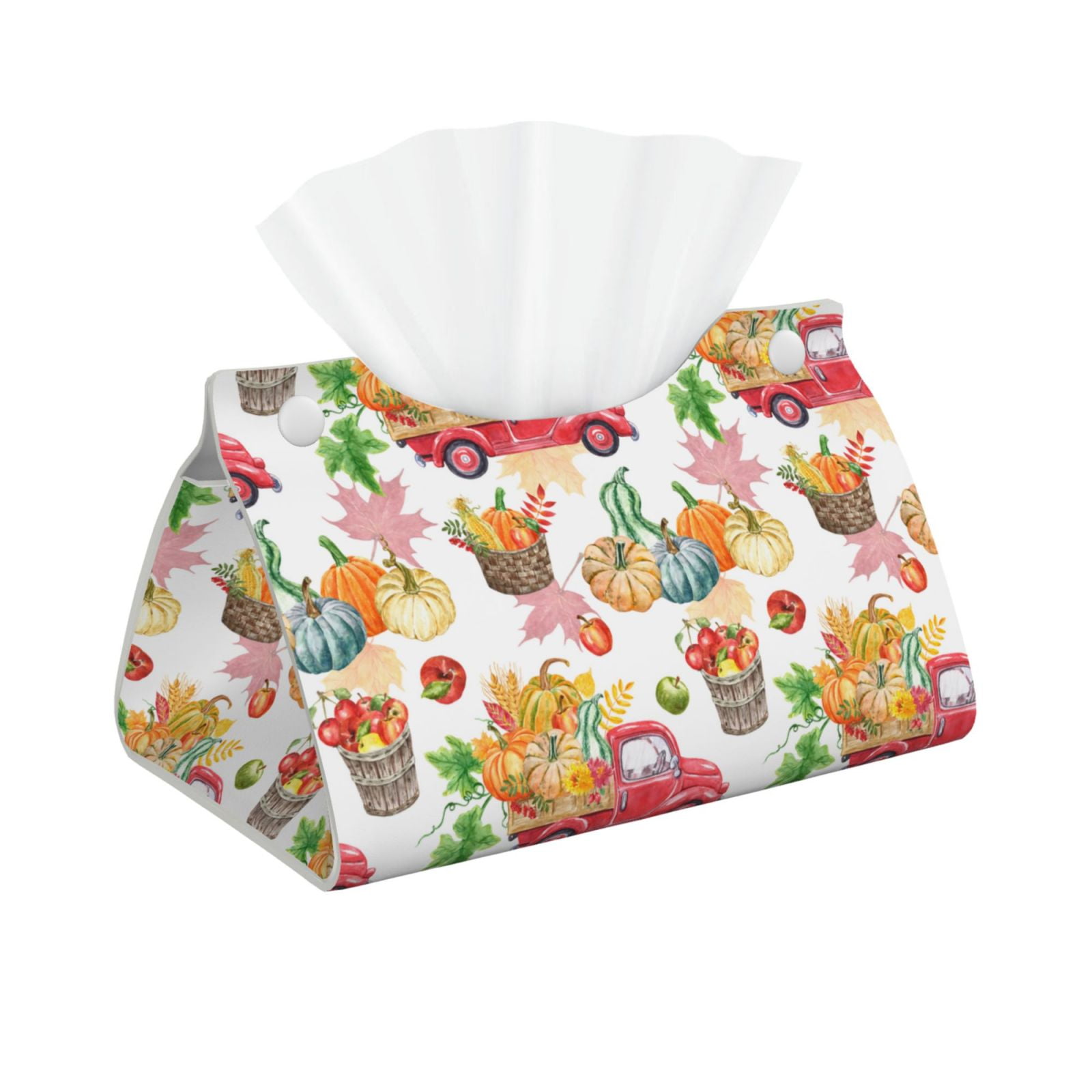 Tissue Box Cover Holder - Autumn Harvest Truck Modern PU Leather ...