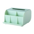 thumbnail image 1 of Tissue Box Cover Holder- Square Multifunction Nightstand Organizer Tissue Storage Box for Bedroom,Bathroom,Office; Compartments Hold Remote Controls, 1 of 6