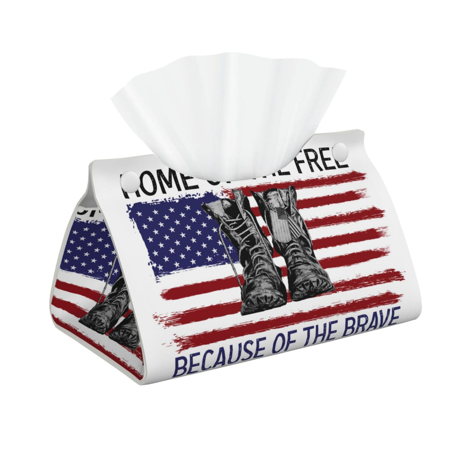 Tissue Box Cover, Home Of The Free Because Of The Brave Rectangular