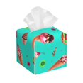 thumbnail image 1 of Tissue Box Cover, Kiwi Tart Ice Cream Print Leather Tissue Box Holder - Tissue Case Facial Paper Organizer for Bathroom, Vanity Countertop, Tabletop, Car, Night Stands, 1 of 7