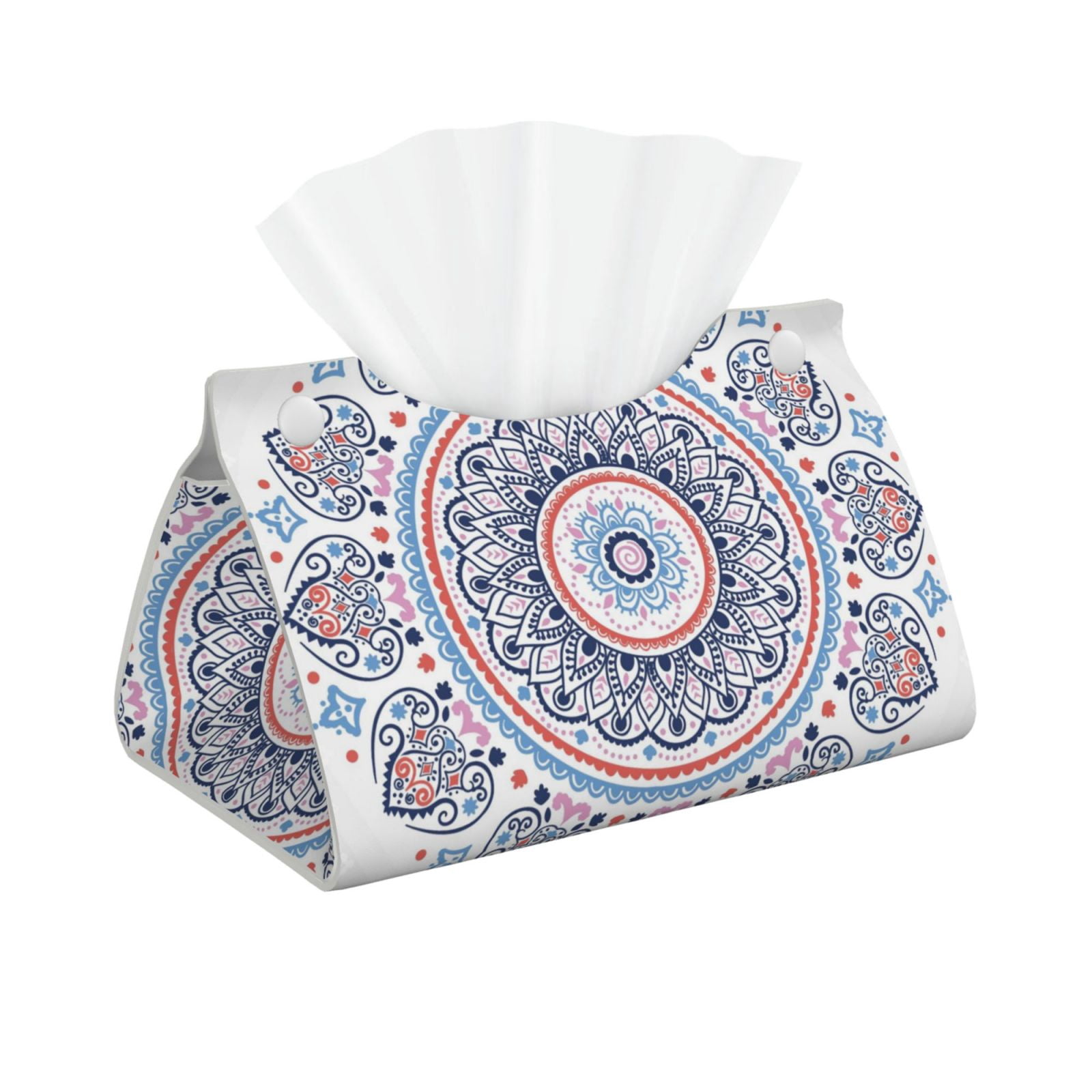 Tissue Box Cover, Mandala Leather Rectangular Tissue Holder, Waterproof