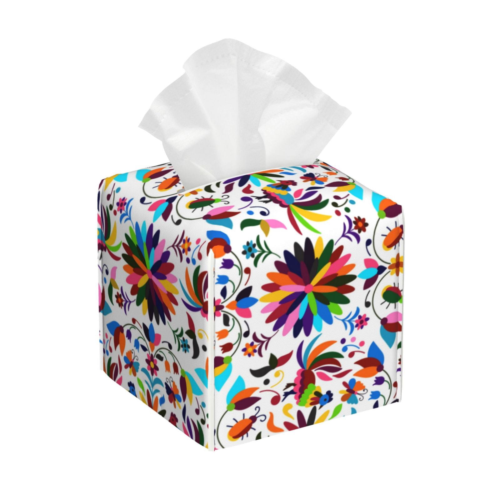 Tissue Box Cover, Mexican Bright Style Leather Tissue Box Holder ...