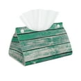 thumbnail image 1 of Tissue Box Cover, Old Green Wooden Rectangular Leather Tissue Holder - Tissue Case Facial Paper Organizer for Bathroom, Vanity Countertop, Tabletop, Car, Napkin, 1 of 6