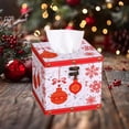 thumbnail image 1 of Tissue Box Cover, PU Leather Tissue Box Holder Fmlxio Christmas Wooden Leather Tissue Box Paper Box Home Restaurant Living Room Coffee Table Desktop Tissue Storage Box Holiday Gift Finder, 1 of 6