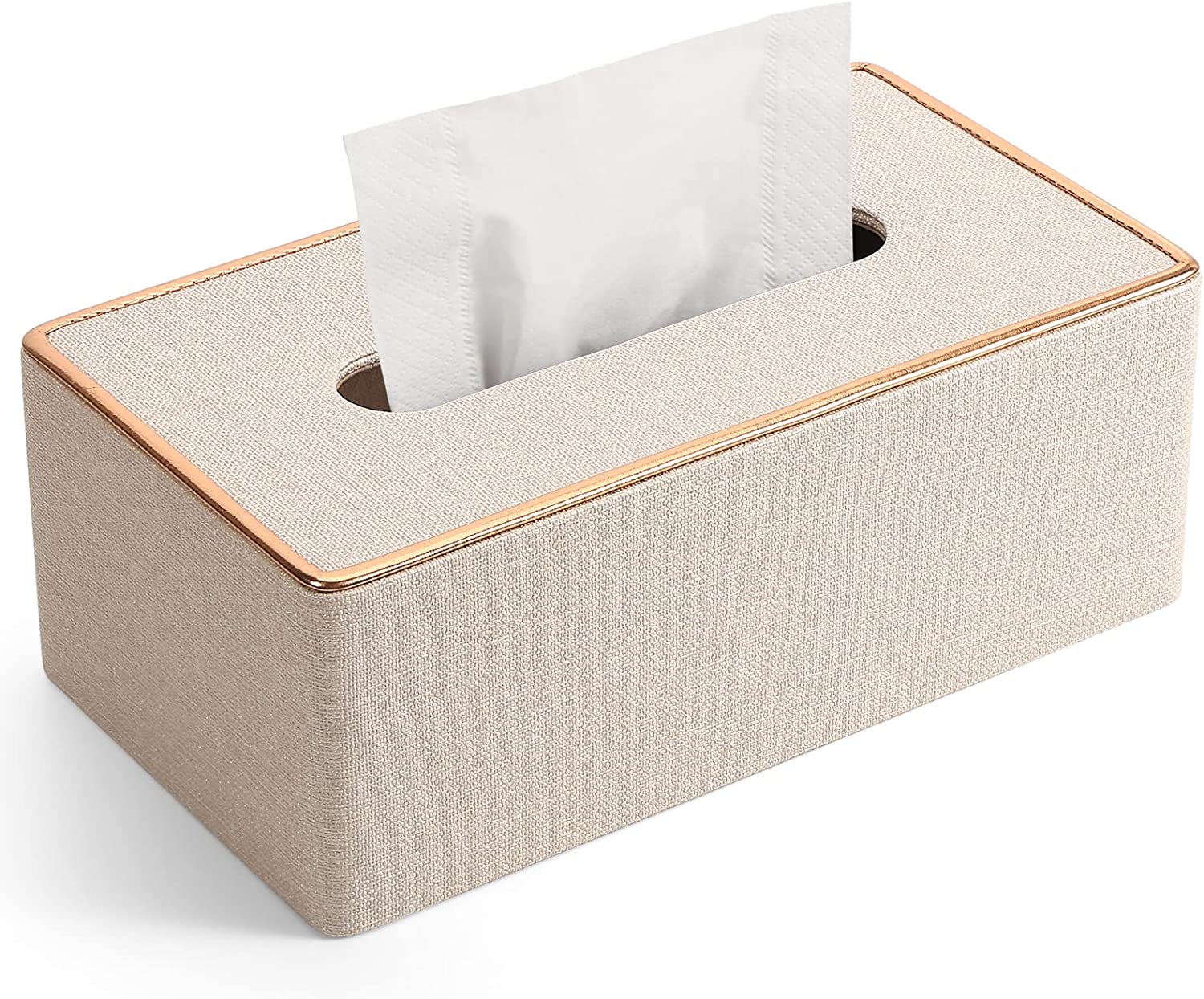 Tissue Box Cover, PU Leather Tissue Box Holder Rectangular Kleenex Box