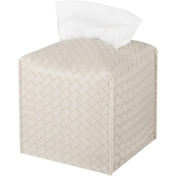 Tissue box cover PU leather tissue holder square tissue box tissue storage box suitable for bathroom, dressing table, desktop, car