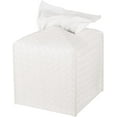 thumbnail image 1 of Tissue Box Cover PU Leather Tissue Holder Square Facial Tissue Case Facial Paper Organizer Dispenser for Bathroom, Vanity Countertop, 1 of 7
