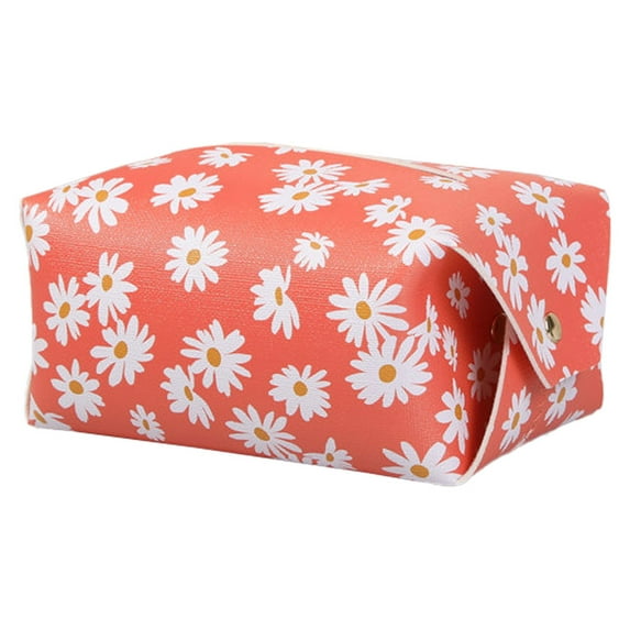 Tissue Box Cover, PVC Leather Rectangular Tissue Case for Vanity Countertop, Livingroom, 17 *11*8cmorange