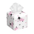 thumbnail image 1 of Tissue Box Cover, Pink Cute Poodle Dog Crown Leather Tissue Box Holder Square for Bathroom, Waterproof Box Cover Decorative for Vanity Countertop/Night Stands/Office Desk, 1 of 5