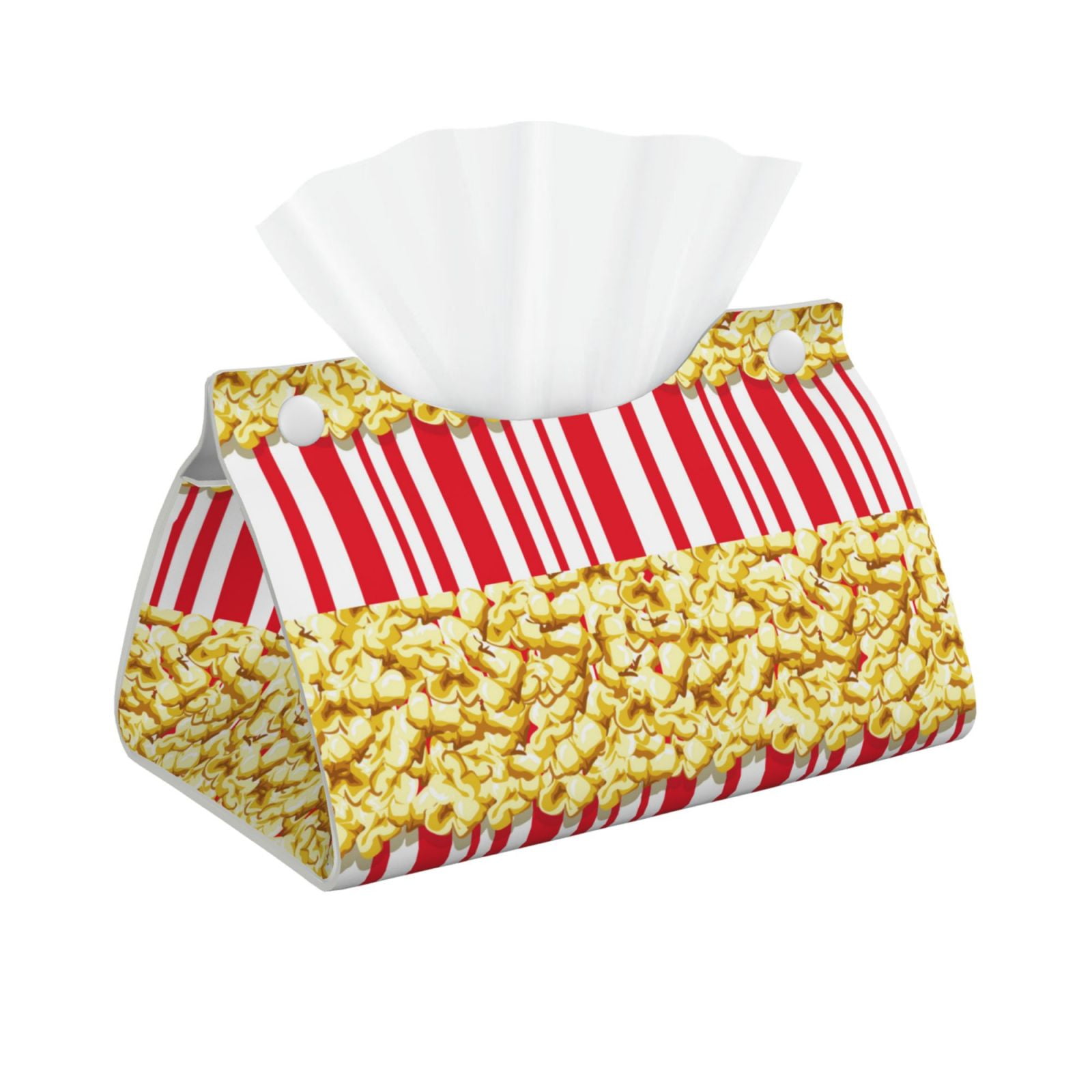 Tissue Box Cover, Popcorn Rectangular Leather Tissue Holder Tissue