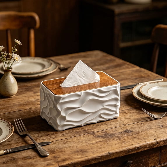 Tissue Box Cover Rectangle, 8.3×5.1×4.1 in Modern Tissue Box Covers, Stylish Tissue Box Sleeve, Dispenser Paper Cover Case, Napkin Holder Home Decor, Decorative Tissue Box Holder for office,Grey