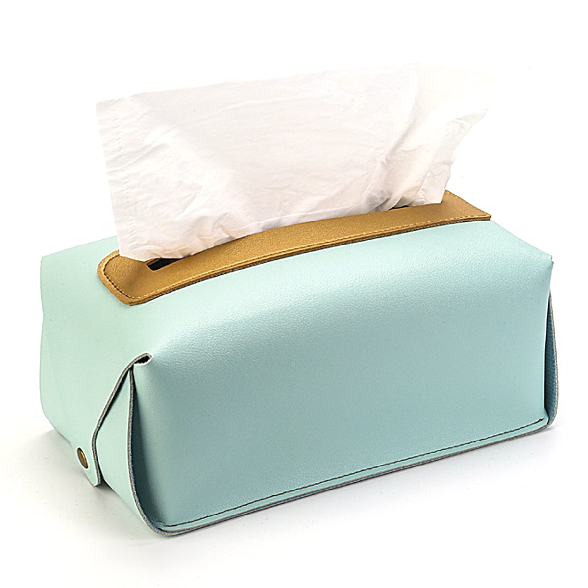 Tissue Box Cover Rectangle, Faux Pu Leather Woven Facial Box Covers