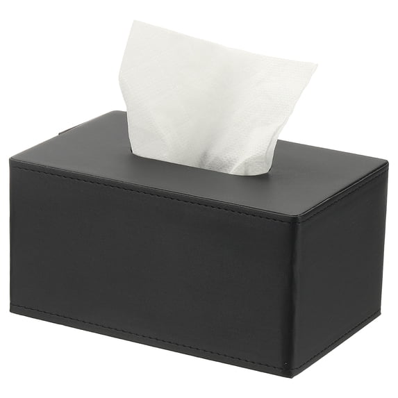 Tissue Box Cover, Rectangle Modern Tissue Box Holder (7.5"x4.7"x3.7", Black)