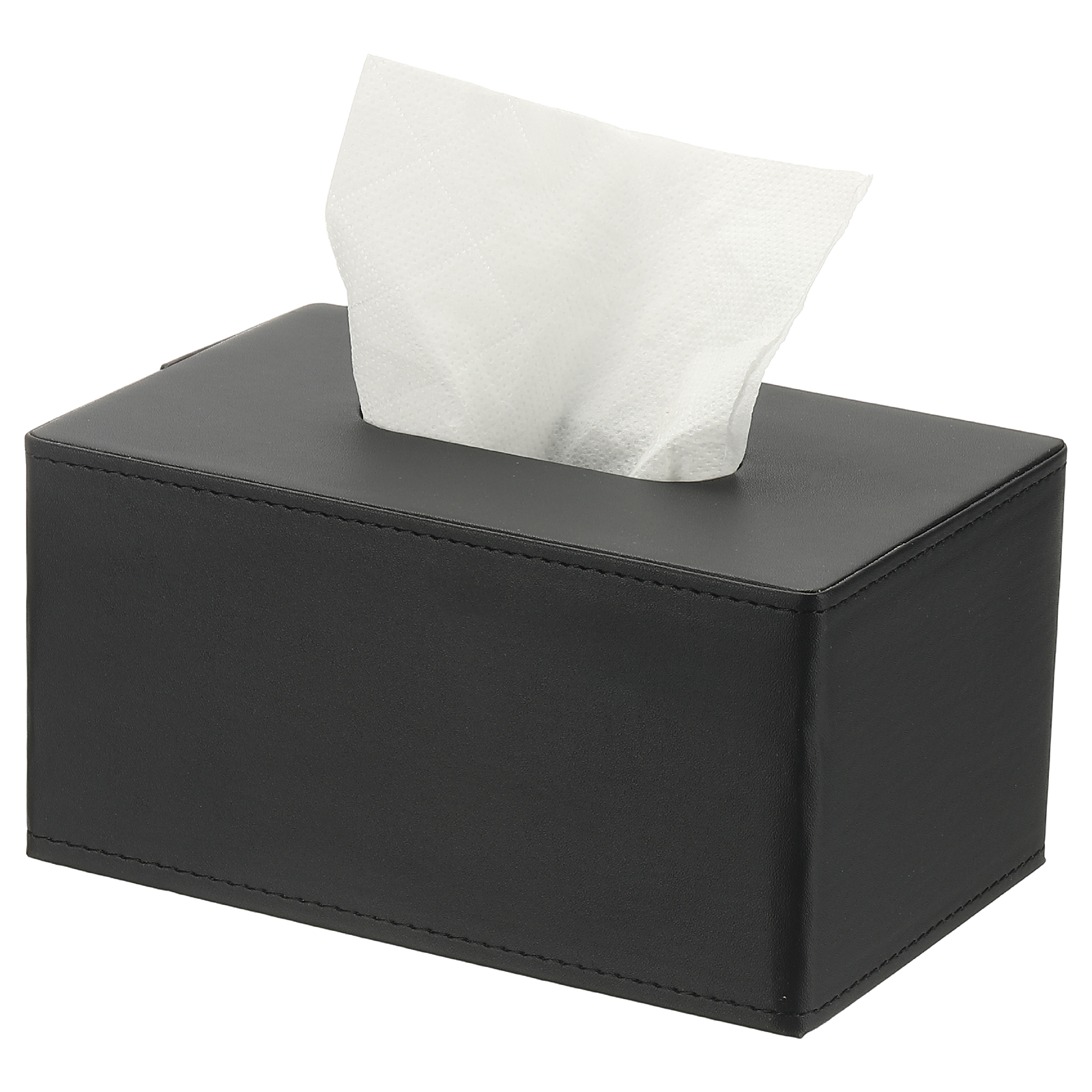 Tissue Box Cover, Rectangle Modern Tissue Box Holder (7.5"x4.7"x3.7", Black)