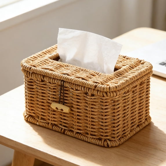 Tissue Box Cover Rectangle Tissue Box Seagrass Tissue Box Holder Woven Tissue Holder Decorative Tissue Cover for Bathroom Tissue Box Cover Rectangular for Home Office Table Coffee