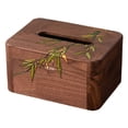 thumbnail image 1 of Tissue Box Cover Rectangle, Walnut Wood Tissue Box Holder with Magnetic Flip Cover, 1 of 7