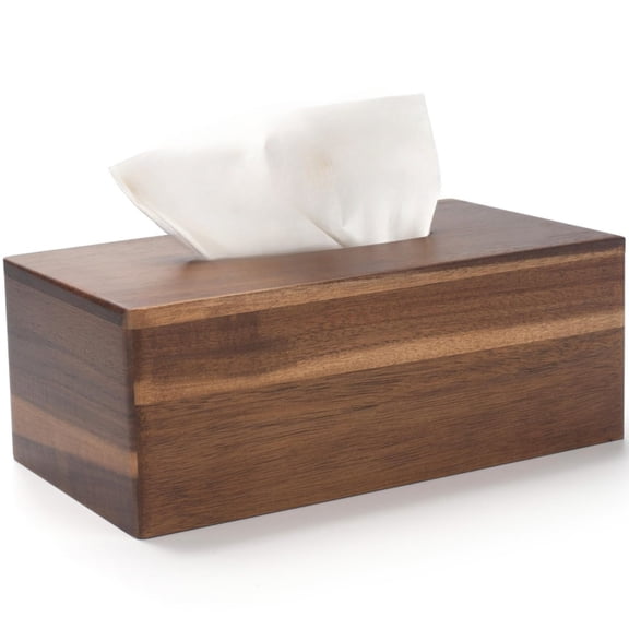 Tissue Box Cover Rectangle, Wood Tissue Box Holder, Wooden Facial Paper Holder for Bathroom, Bedroom, Dinner Table, Office