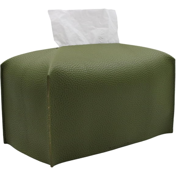 Tissue Box Cover, Rectangular Modern Decorative PU Leather Tissue Box Case Organizer Holder for Vanity Countertop, Night Stands, Livingroom, Office Desk & Car, 9.5X5X5inch