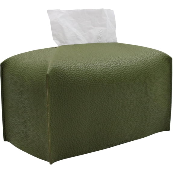 Tissue Box Cover, Rectangular Modern Decorative PU Leather Tissue Box Case Organizer Holder for Vanity Countertop, Night Stands, Livingroom, Office Desk & Car, 9.5X5X5inch