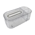 thumbnail image 1 of Tissue Box Cover, Rectangular Tissue Box Holder with Stationery Remote Control Holder and Storage Compartment for, 1 of 8