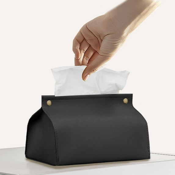 Clearance Tissue Box Cover, Refined Modern PU Leather Tissue Box Holder Rectangular Tissue Box Covers for Kleenex, Napkin, Tissue Holder for Bathroom Car Home Office