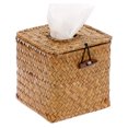 thumbnail image 1 of Tissue Box Cover Square, Seagrass Tissue Box Holder, Woven Facial Tissue Holder, Rattan Wicker Tissue Box, Decorative Tissue Cover for Dinner Table, Living Room, Bathroom, Bedroom, 1 of 7