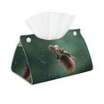 thumbnail image 1 of Tissue Box Cover, Squirrel Rectangular Leather Tissue Holder - Tissue Case Facial Paper Organizer for Bathroom, Vanity Countertop, Tabletop, Car, Napkin, 1 of 6