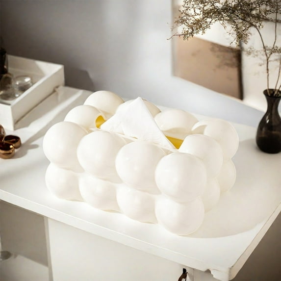 Tissue Box Cover, Stylish Tissue Holder, Phone & Facial Paper Organizer, Modern Tissue Case for Bathroom, Kitchen, Bedroom, Countertops, Vanity, and Tables