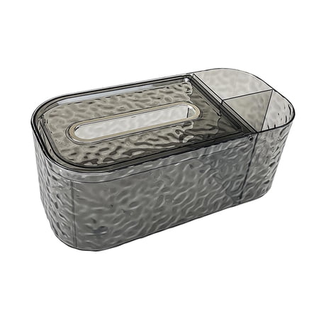Tissue Box Cover Tissue Dispenser Spring Support, Home Decor, Removable Tissue Holder for Restaurant Living Desk Organizer gray plating