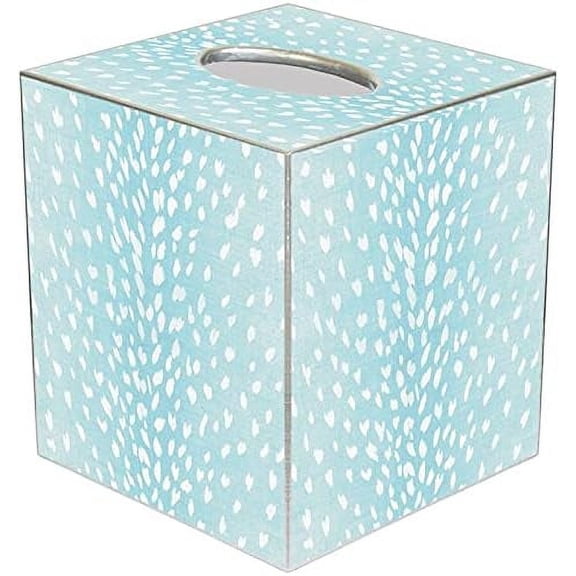 Tissue Box Cover Tissue Holder Square Cube Paper Mache Decorative Animal Print Antelope Aqua, 5 x 5 x 5.5 inches$$Home Decor, Kitchen, & Other