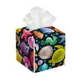 Tissue Box Cover Underwater Diving Animals Modern Square Leather