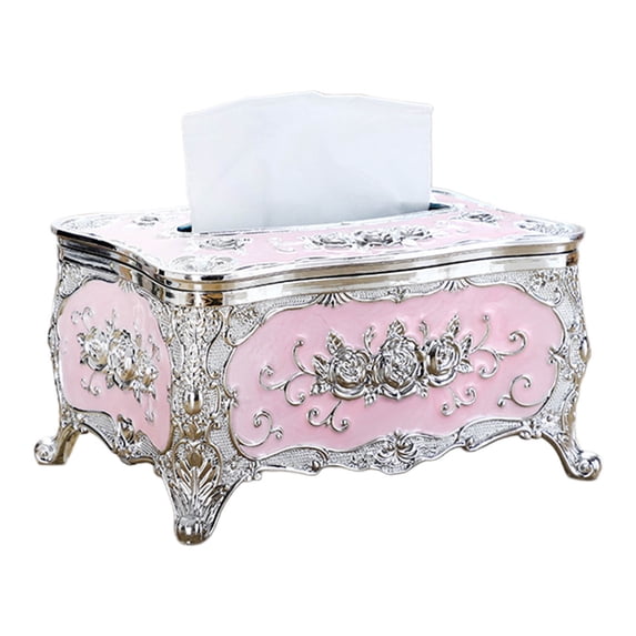 Tissue Box Cover, Vintage Style Acrylic Desktop Storage, Decorative Plastic Cardboard Box for Living Room Bedroom