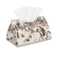 thumbnail image 1 of Tissue Box Cover, Western Desert Cowboys3 Rectangular Leather Tissue Holder - Tissue Case Facial Paper Organizer for Bathroom, Vanity Countertop, Tabletop, Car, Napkin, 1 of 6