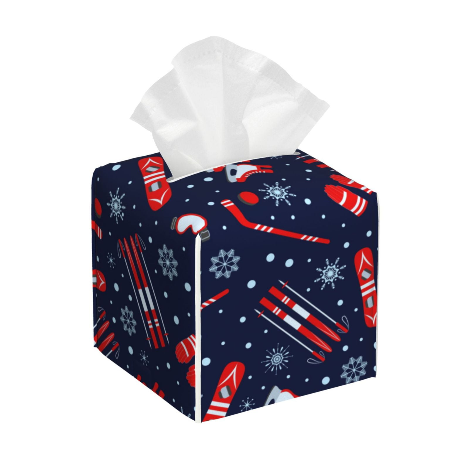 Tissue Box Cover Winter Sports Fun Pattern Tissues Boxes Holder ...
