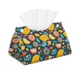 Tissue Box Cover, colorful Lemon print Rectangular Leather Tissue