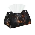 Tissue Box Cover, cool fire dragon Rectangular Leather Tissue Holder