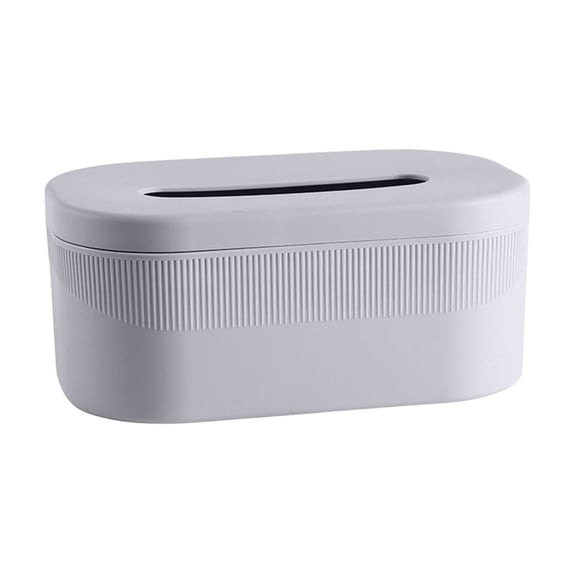 Tissue Box Cover for Countertop, Facial Paper Organizer for Kitchen Bathroom Vanity - Plastic