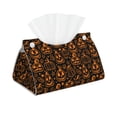 thumbnail image 1 of Tissue Box Cover, halloween pumpkin design Rectangular Leather Tissue Holder - Tissue Case Facial Paper Organizer for Bathroom, Vanity Countertop, Tabletop, Car, Napkin, 1 of 6