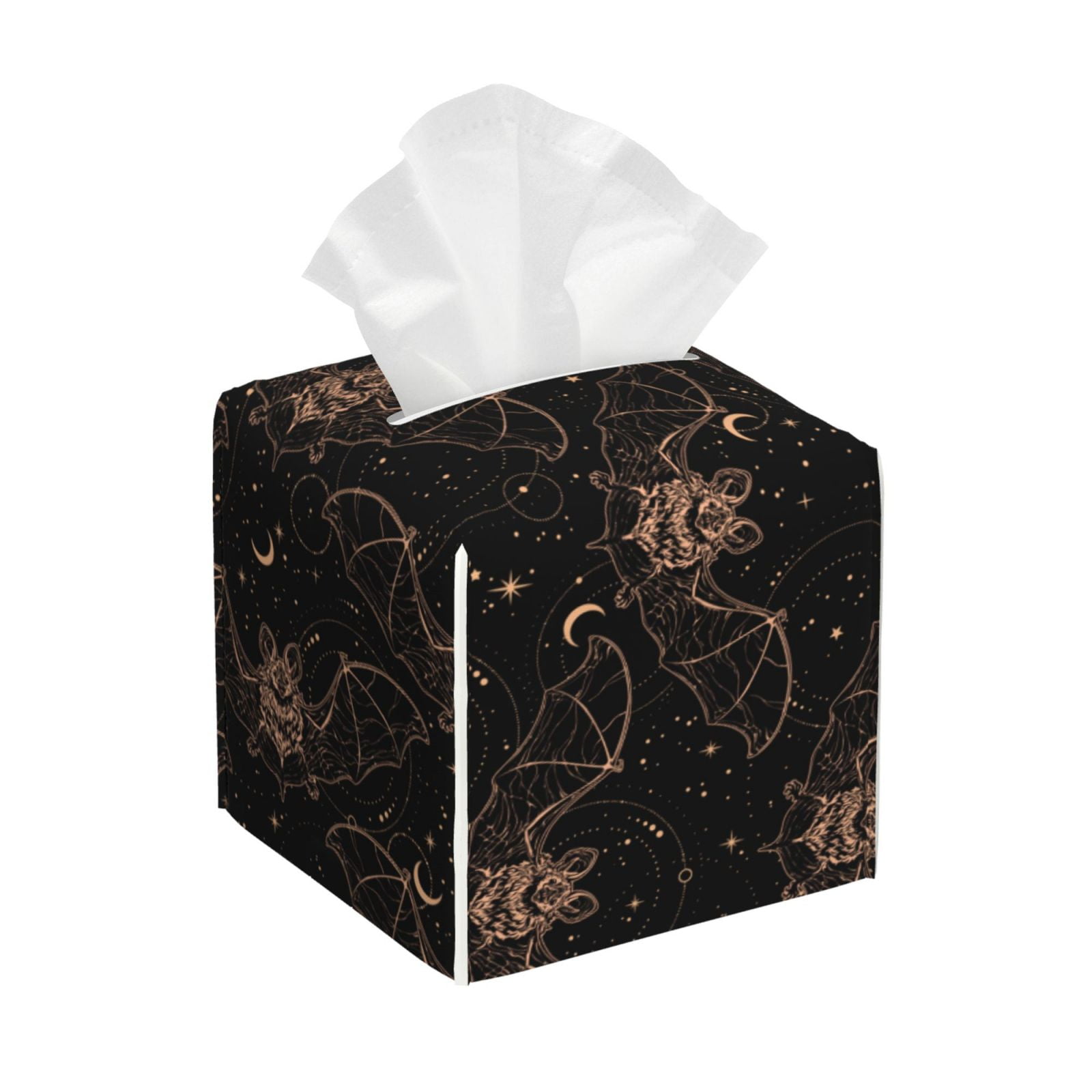 Tissue Box Cover shiny bats star black cool Tissues Boxes Holder Organizer, Leather Square Paper ...