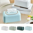 thumbnail image 1 of Tissue Box Holder with Built-In Spring Pop-Up Dispenser and Storage Compartment, Non-Slip PP Tissue Dispenser for Bathroom, Kitchen, Office, Housewarming Gift, 1 of 6