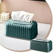 thumbnail image 1 of Tissue Box Holder with Built-In Spring Pop-Up Dispenser and Storage Compartment, Non-Slip PP Tissue Dispenser for Bathroom, Kitchen, Office, Housewarming Gift, 1 of 6