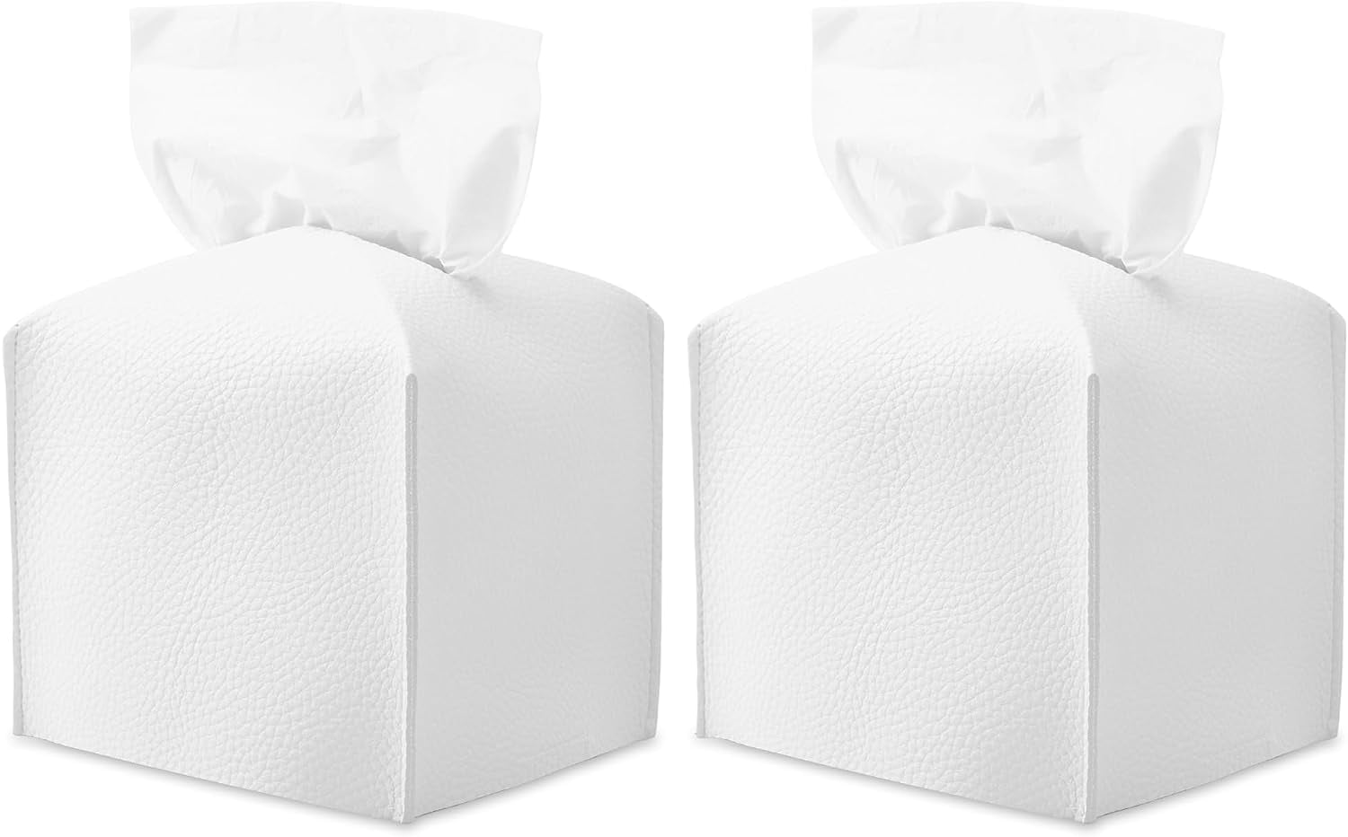 Tissue Box Holder, Decorative PU Leather Square Tissue Box, Waterproof