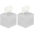 thumbnail image 1 of Tissue Box Holder, Decorative PU Leather Square Tissue Box, Waterproof Kleenex Box Covers, Car Kleenex Holder, White Tissue Box Cover, for Car, Office and Home, 1 of 7